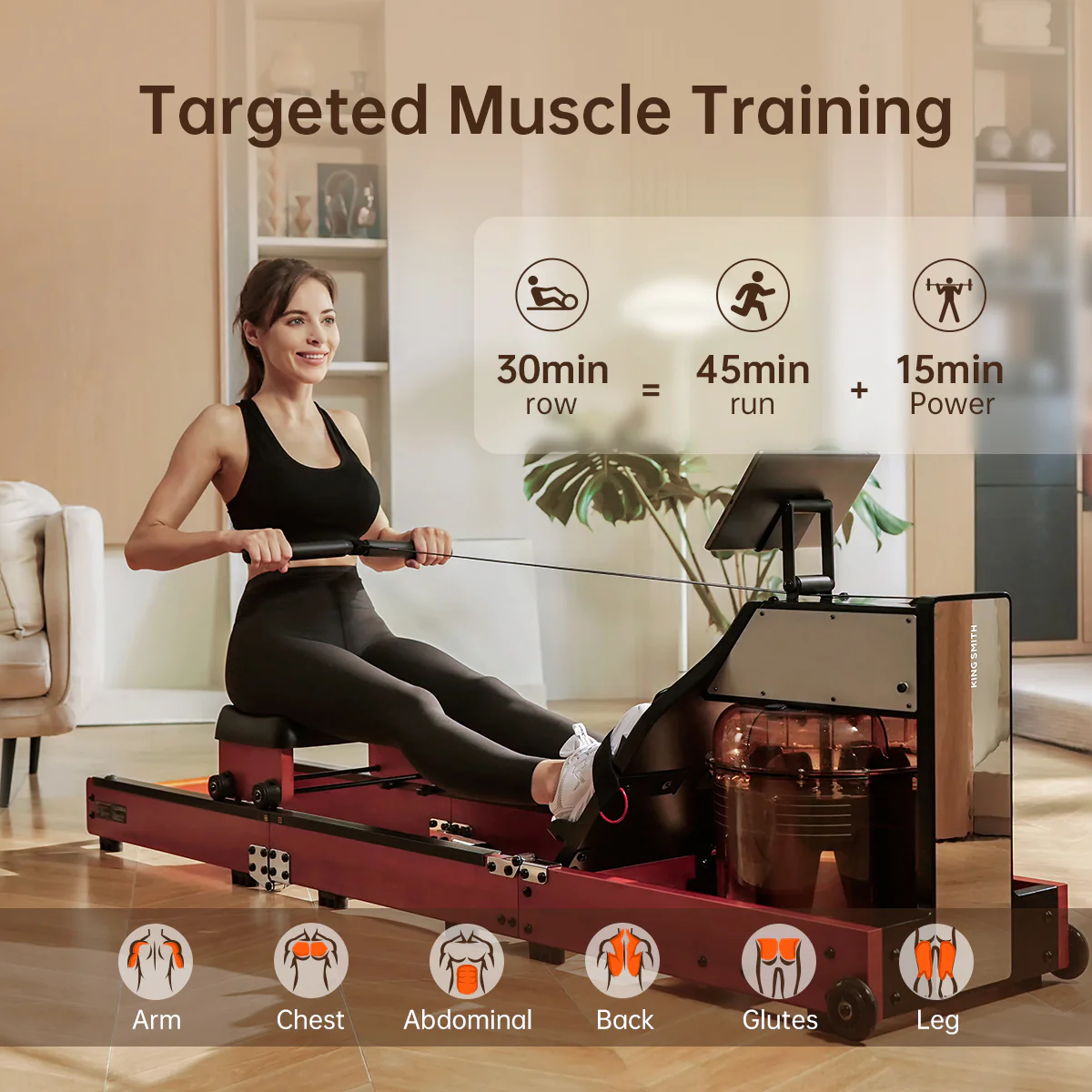 WM10 Foldable Water & Magnetic Rowing Machine - Image 8